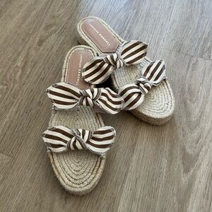 NEW Loeffler Randall - Espadrille Platform Sandals (Brown Stripe) - Size 39